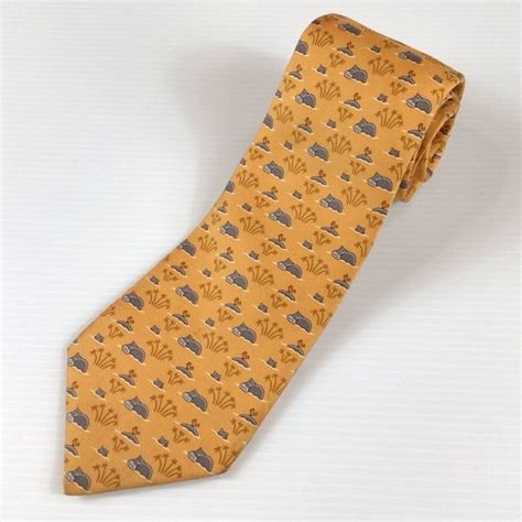 hermes tie clip price|Hermes hippo tie.